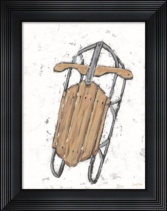 Framed Winter Gear Vintage Sled Print