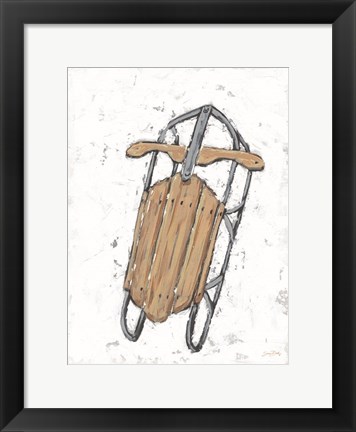 Framed Winter Gear Vintage Sled Print