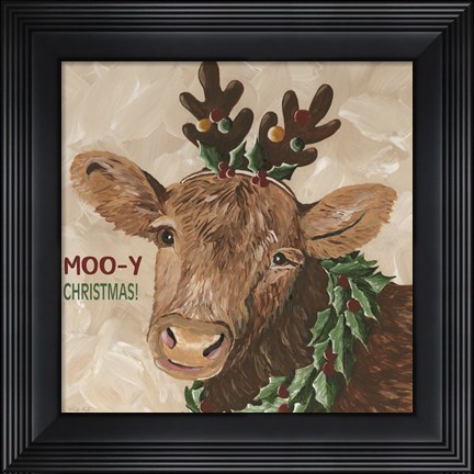 Framed Moo-y Christmas Print