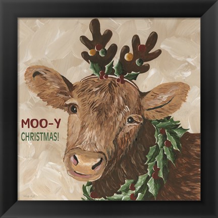 Framed Moo-y Christmas Print