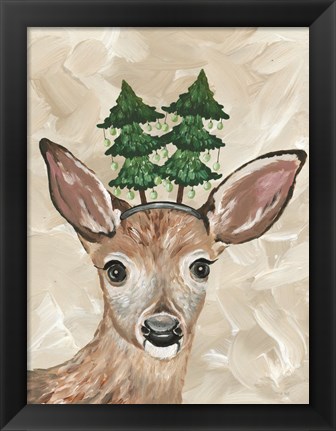 Framed Christmas Deer Print