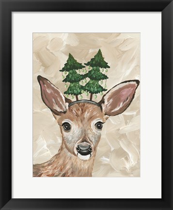 Framed Christmas Deer Print