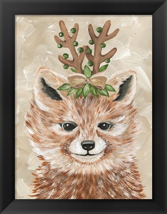 Framed Christmas Fox Print