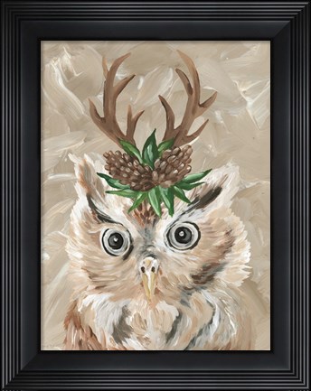 Framed Christmas Owl Print