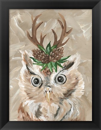 Framed Christmas Owl Print