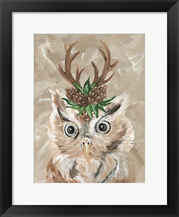 Framed Christmas Owl Print