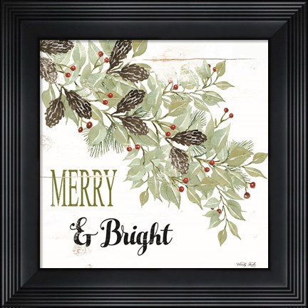 Framed Merry &amp; Bright Print