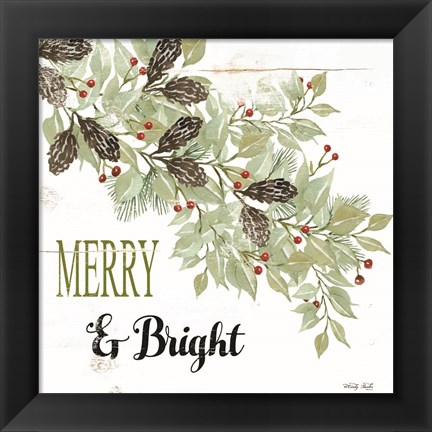 Framed Merry &amp; Bright Print