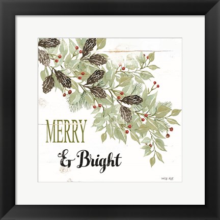 Framed Merry &amp; Bright Print