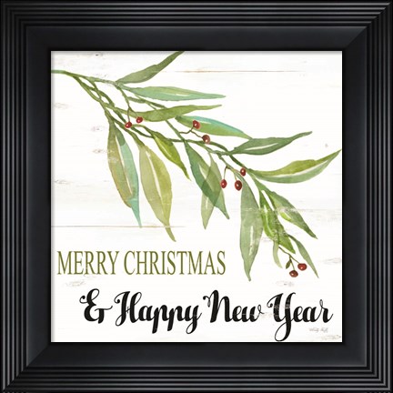 Framed Merry Christmas and Happy New Year Print