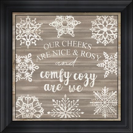 Framed Comfy Cozy Snowflakes Print
