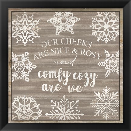 Framed Comfy Cozy Snowflakes Print