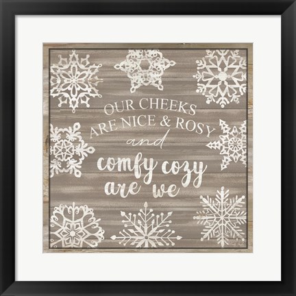 Framed Comfy Cozy Snowflakes Print