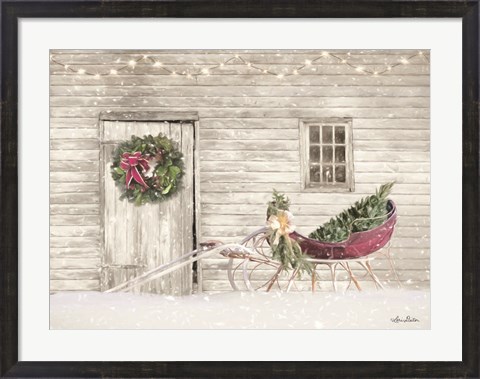 Framed Old Farm Christmas Print