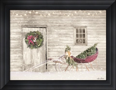 Framed Old Farm Christmas Print