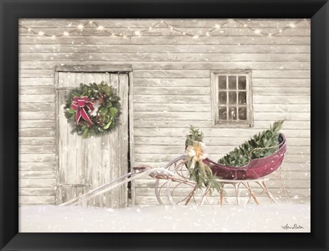 Framed Old Farm Christmas Print