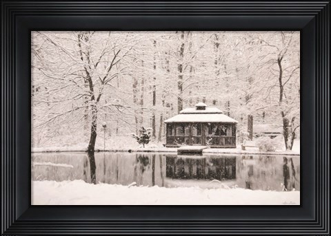 Framed Winter Gazebo Print