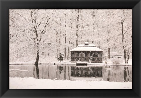 Framed Winter Gazebo Print