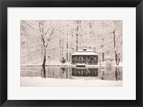 Framed Winter Gazebo Print