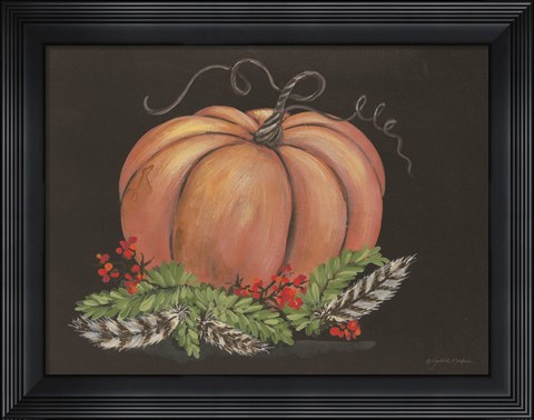 Framed Pumpkin and Feathers Print