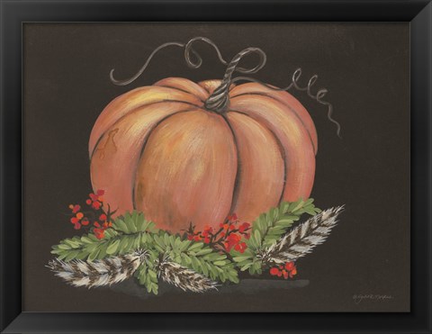 Framed Pumpkin and Feathers Print