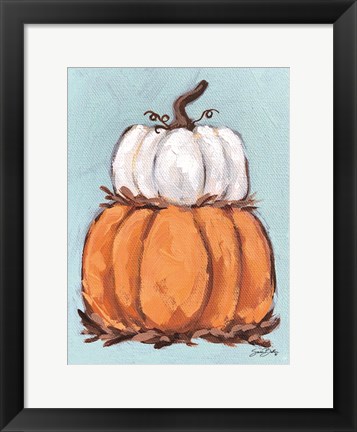 Framed Pumpkin Stack I Print