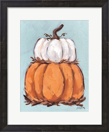 Framed Pumpkin Stack I Print