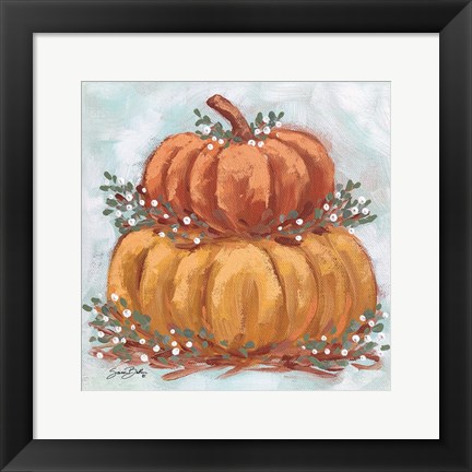 Framed Pumpkin Stack IV Print