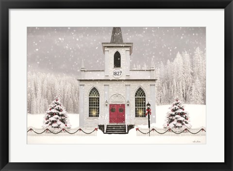 Framed Christmas Church Print