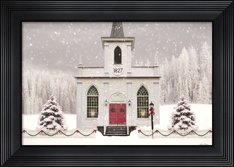 Framed Christmas Church Print