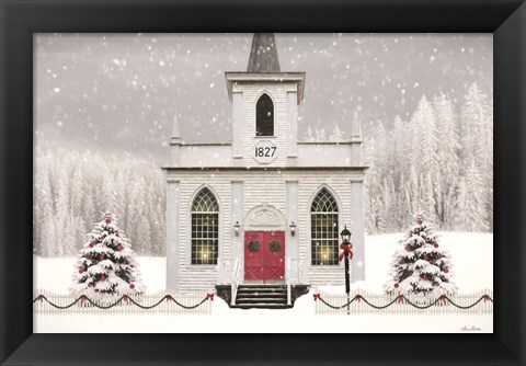 Framed Christmas Church Print