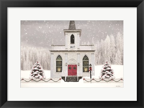 Framed Christmas Church Print