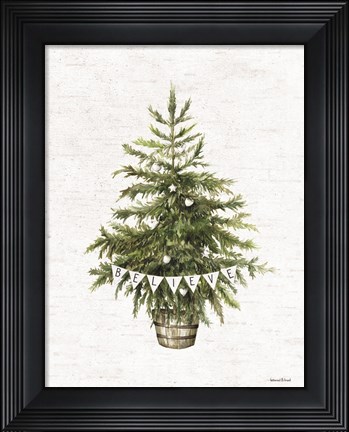 Framed Believe Christmas Tree Print
