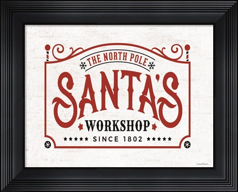 Framed Santa&#39;s Workshop Print