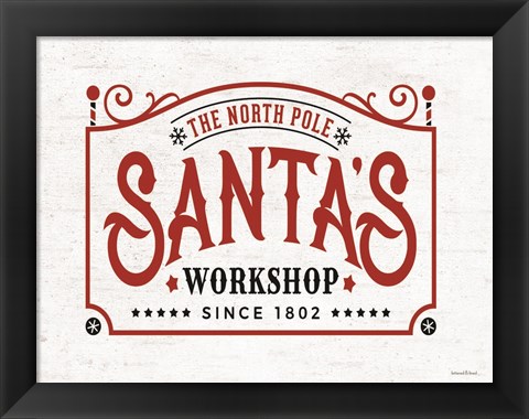 Framed Santa&#39;s Workshop Print