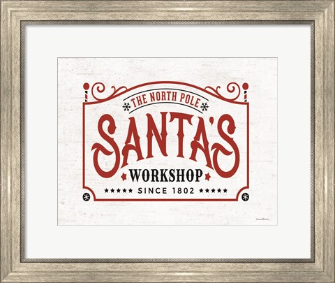 Framed Santa&#39;s Workshop Print