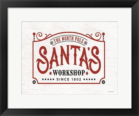 Framed Santa&#39;s Workshop Print