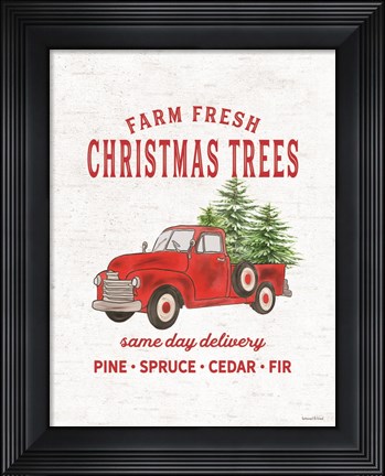 Framed Christmas Trees Delivery Truck Print