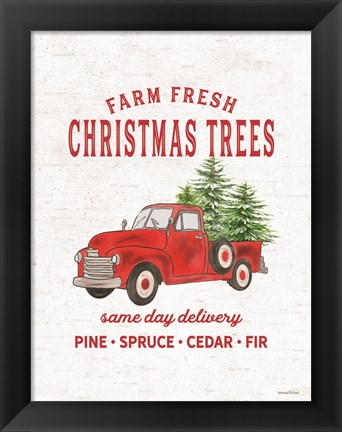 Framed Christmas Trees Delivery Truck Print