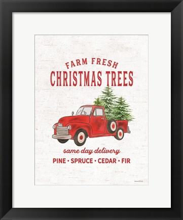 Framed Christmas Trees Delivery Truck Print