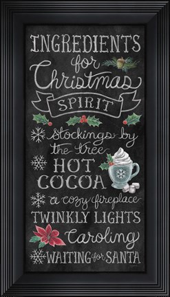 Framed Christmas Chalk X Print
