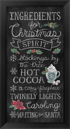 Framed Christmas Chalk X Print