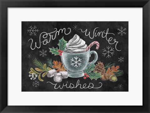 Framed Christmas Chalk VIII Print