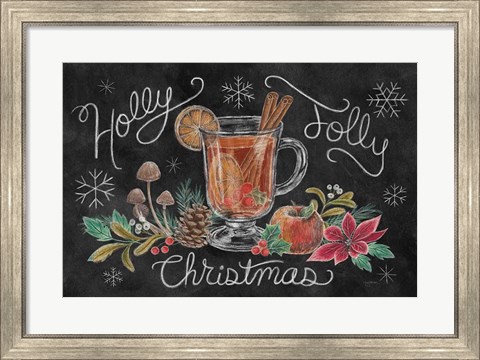 Framed Christmas Chalk VII Print