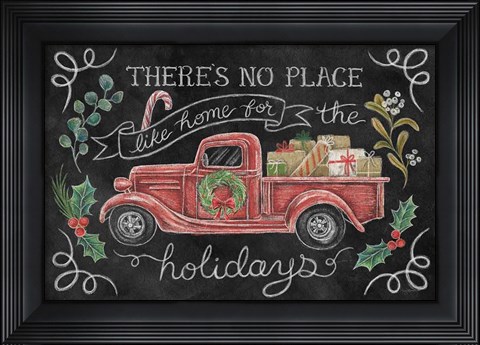Framed Christmas Chalk VI Print