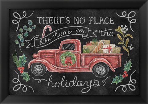 Framed Christmas Chalk VI Print