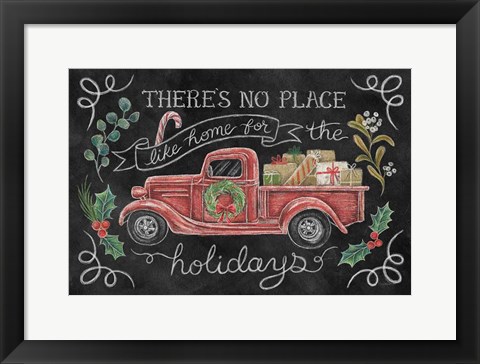 Framed Christmas Chalk VI Print