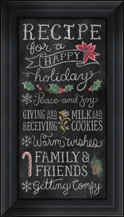 Framed Christmas Chalk IX Print