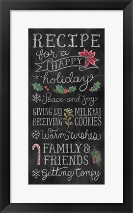 Framed Christmas Chalk IX Print