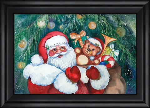 Framed Jolly Santa Print